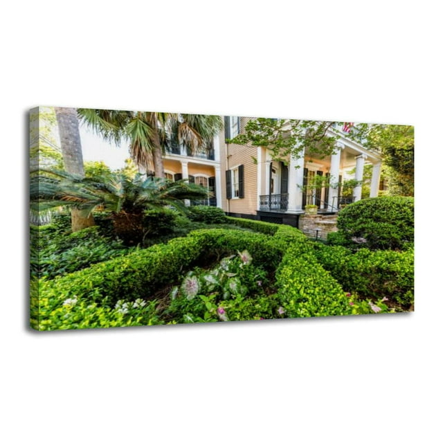 Canvas Wall Art old historic garden district famous town city real Wall