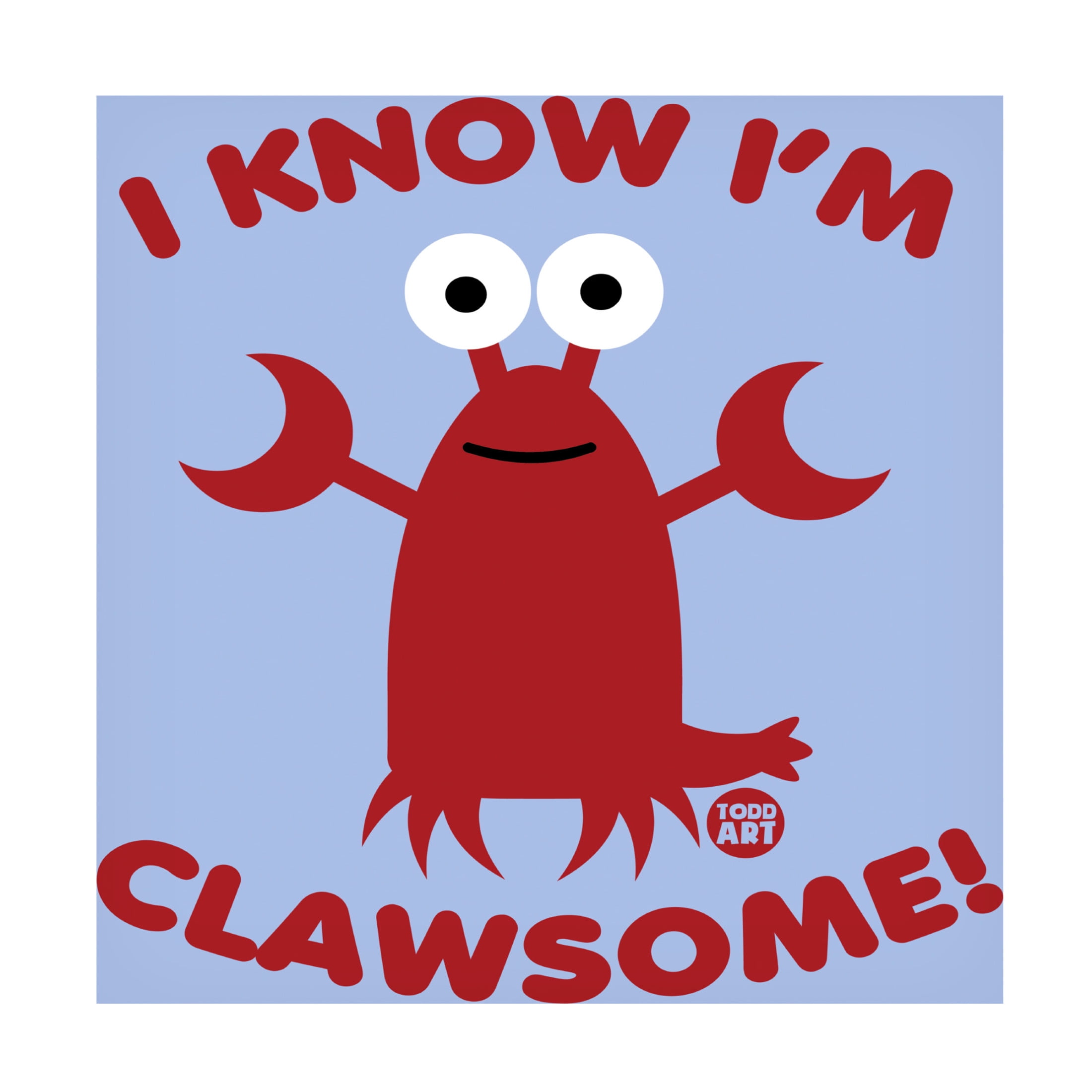 Canvas Wall Art - toddart 'Clawsome Lobster' Wall Art for Living Room, Bedroom, or Office Décor by Trademark Fine Art - 18 x 18 Inches