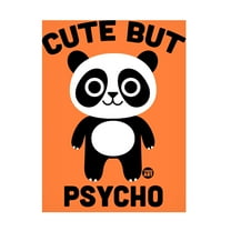 Canvas Wall Art - toddart 'Cute But Psycho Panda' Wall Art for Living Room, Bedroom, or Office Décor by Trademark Fine Art - 14 x 19 Inches