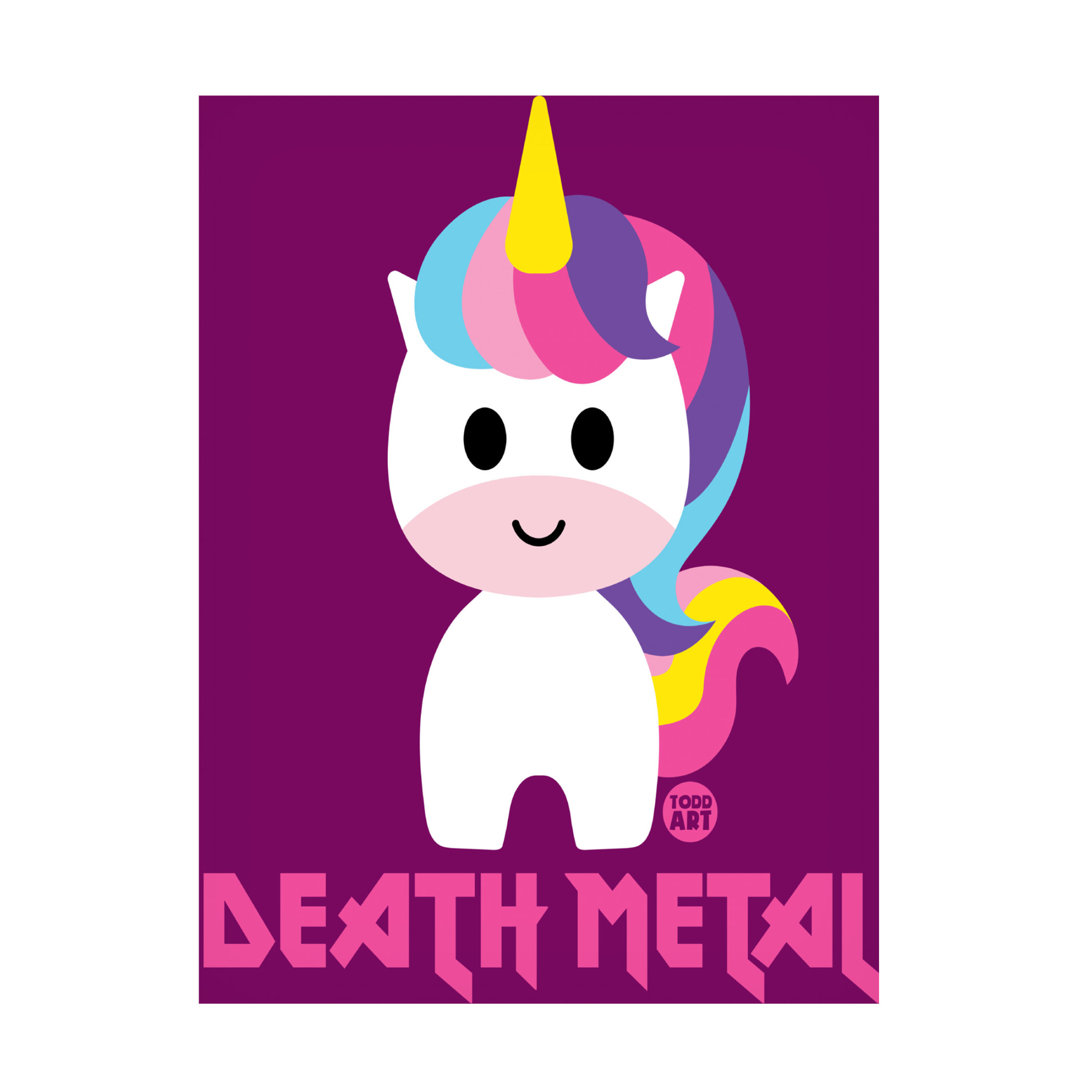 Canvas Wall Art - toddart 'Death Metal Unicorn' Wall Art for Living Room, Bedroom, or Office Décor by Trademark Fine Art - 14 x 19 Inches