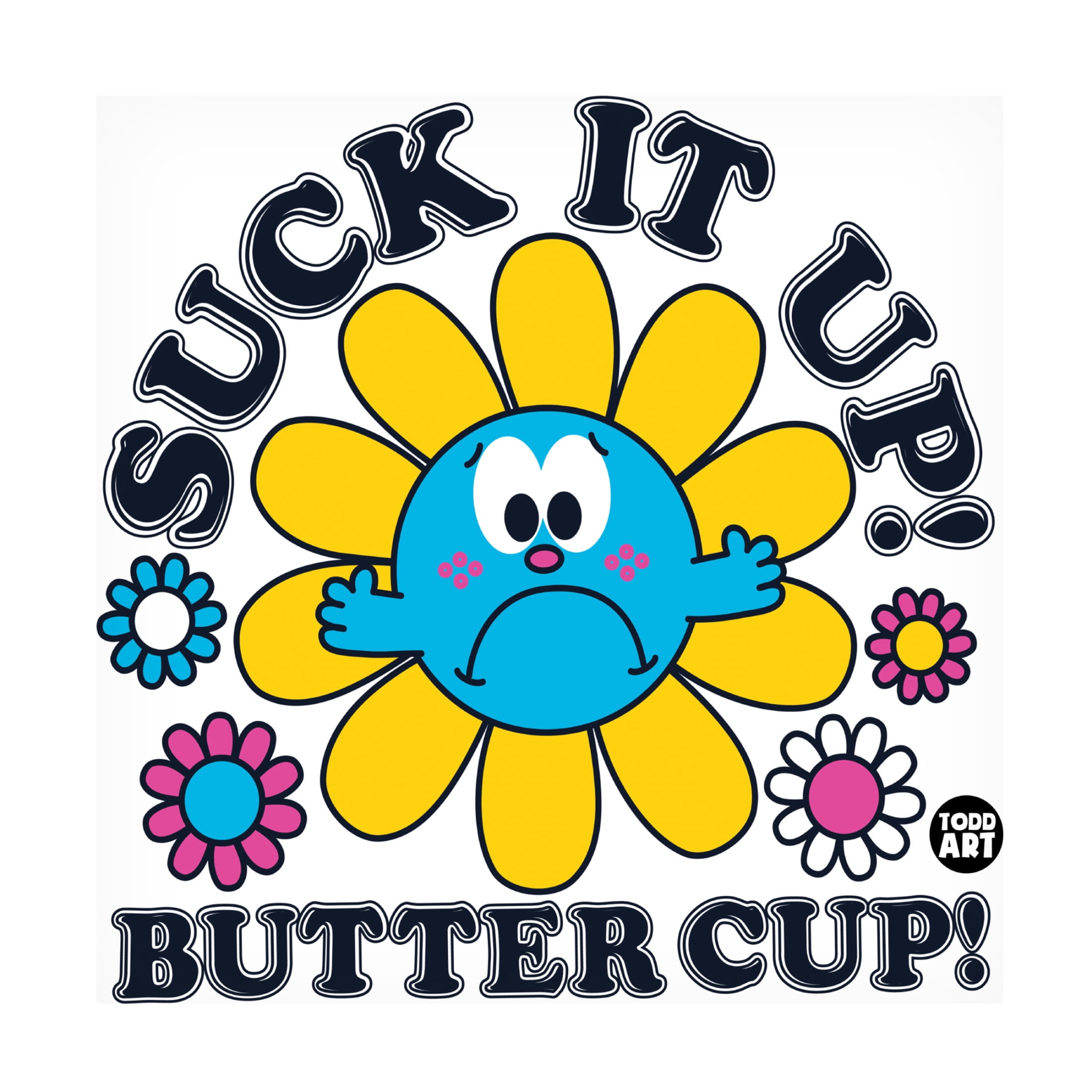 Canvas Wall Art - toddart 'Funshine Buttercup' Wall Art for Living Room, Bedroom, or Office Décor by Trademark Fine Art - 24 x 24 Inches