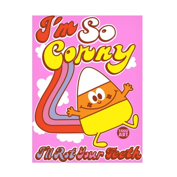 Canvas Wall Art - toddart 'Funshine Candy Corn' Wall Art for Living Room, Bedroom, or Office Décor by Trademark Fine Art - 14 x 19 Inches