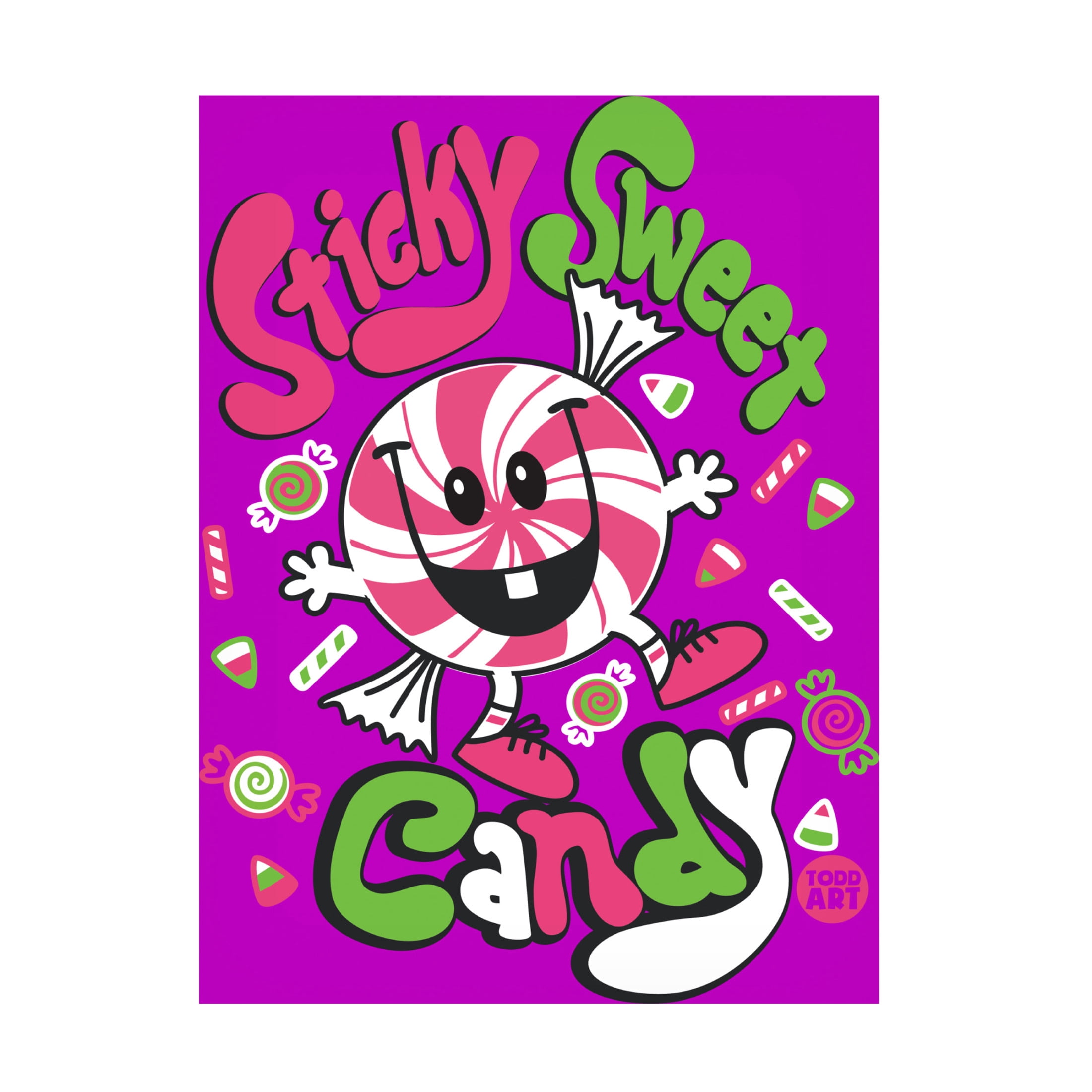 Canvas Wall Art - toddart 'Funshine Candy' Wall Art for Living Room, Bedroom, or Office Décor by Trademark Fine Art - 35 x 47 Inches