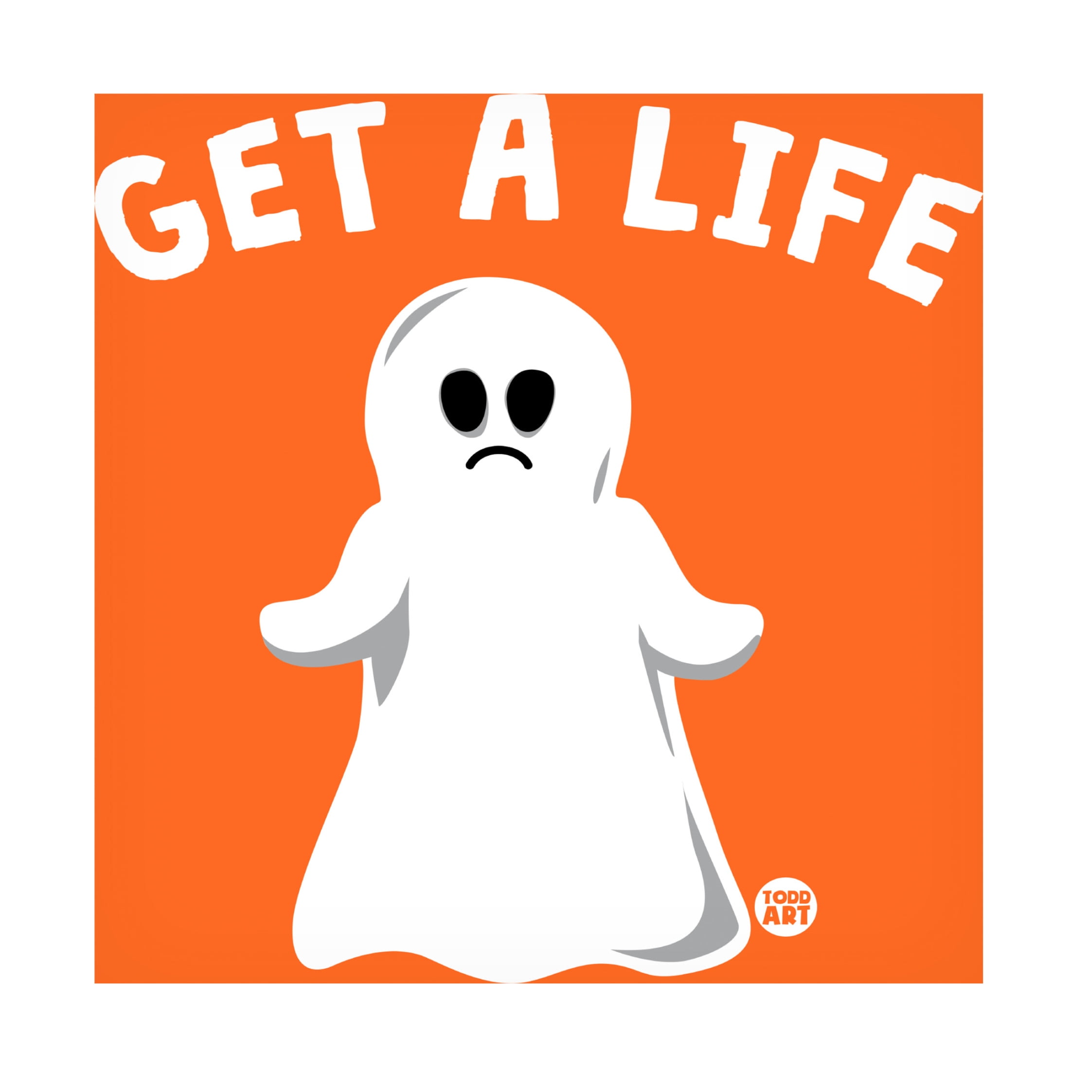 Canvas Wall Art - toddart 'Get A Life Ghost' Wall Art for Living Room, Bedroom, or Office Décor by Trademark Fine Art - 24 x 24 Inches