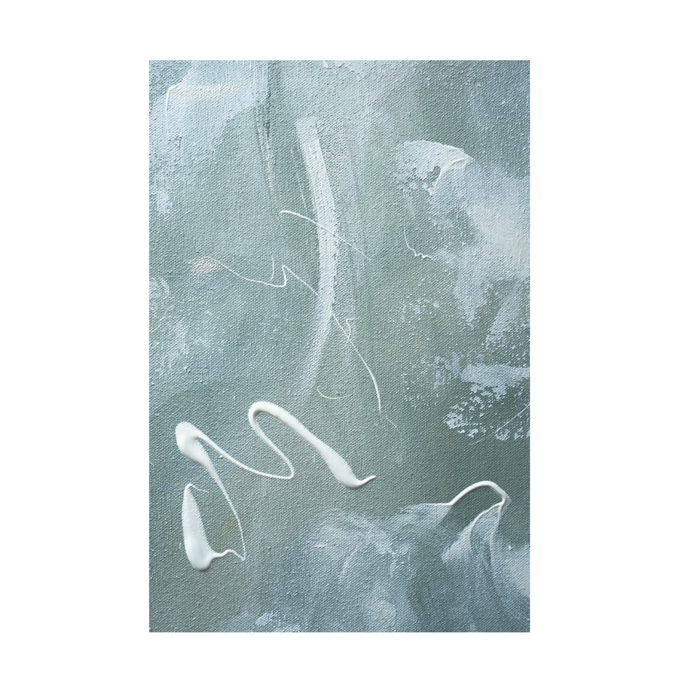 Canvas Wall Art - uplusmestudio 'Green and White Acrylic No 1' Wall Art for Living Room, Bedroom, or Office Décor by Trademark Fine Art - 22 x 32 Inches