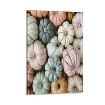 Canvas Wall Decor for Bedroom Colored Pumpkins Wall Art Pictures Autumn Farmhouse Decorations Canvas Prints Funny Bathroom Wall Art Decor 8x12inch Framed For Home Decor