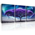 thumbnail image 1 of Canvas Wall Decor For Bedroom Frame Wall Art For Living Room Purple Tree Wall Painting Artworks Inspiration Wall Pictures For Office Modern Aurora Prints Dining room Decorations 3 Piece, 1 of 6
