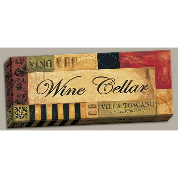 Canvas Wine Cellar Vintage Wine Area Sign Classic Bottle Bar For Beautiful Wine Decorative 20X8