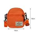 thumbnail image 1 of Canvas Women's Crossbody Bag Trend 2023 Small Shoulder Handbag Korean Solid Color Student Phone Bag Simple Shopper Zipper Purse Orange, 1 of 6
