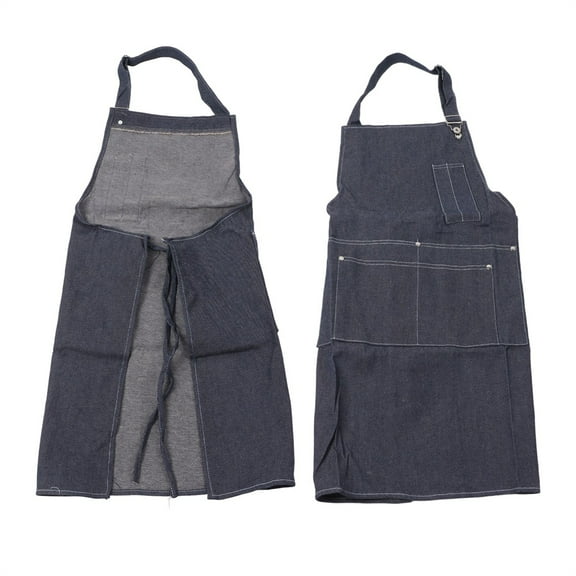 Canvas Work Apron With Front Pocket Adjustable Extra Long Straps, Chef Cotton Aprons for Men Women with Large Pockets
