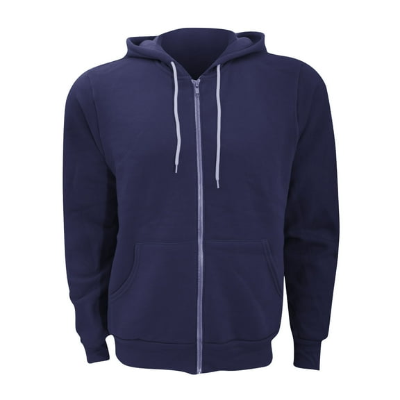 Canvas Zip-up Polycotton Fleece Hooded Sweatshirt / Hoodie