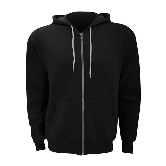 Canvas Zip-up Polycotton Fleece Hooded Sweatshirt / Hoodie