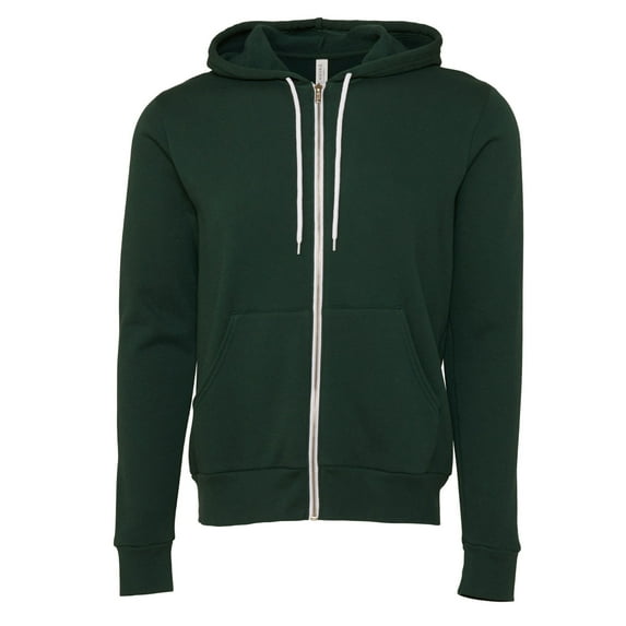 Canvas Zip-up Polycotton Fleece Hooded Sweatshirt / Hoodie