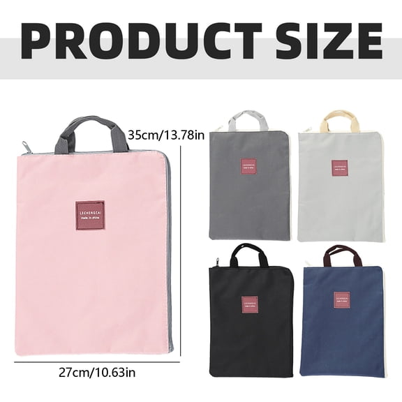 Canvas Zipper Briefcase Multilayer File Organizer for Laptop and Documents