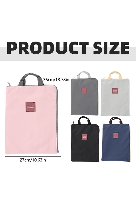Canvas Zipper Briefcase Multilayer File Organizer for Laptop and Documents