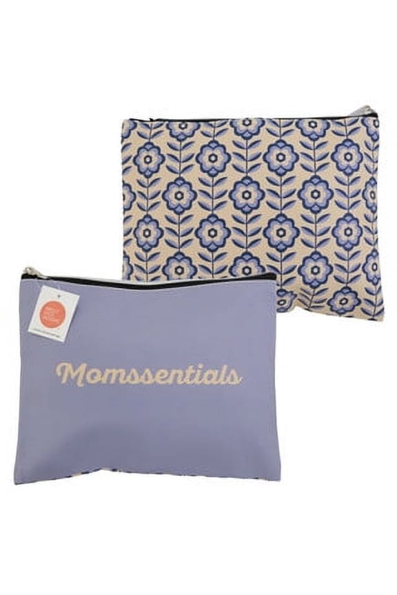 Canvas Zipper Pouch Makeup Bag 8X10 MOMSESSENTIALS Travel Cosmetic Organizer