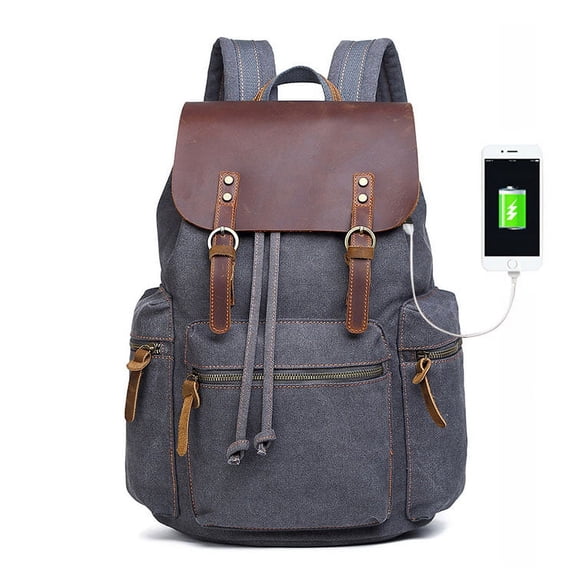 Canvas backpack,Brown