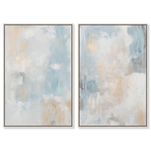 Canvas in Blue Set Canvas Set of 2 Minimal Abstract by Art Remedy ...