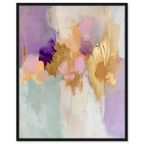 Canvas of Gold and Purple II Canvas Pastel Abstracts by Art Remedy, Black Frame, 16" x 20"