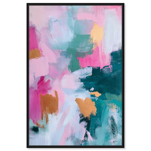 Canvas of Whispers I Canvas Modern Color Abstract by Art Remedy, Black Frame, 10" x 15"