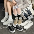 thumbnail image 1 of Canvas shoes female male 2025 summer new one foot stirrup lazy shoes students casual flat bottom board shoes, 1 of 11