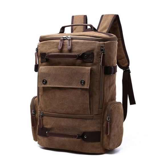 Canvas shoulder casual backpack,gray