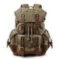 thumbnail image 1 of Canvas stitching leather mountaineering bag,Dark grey, 1 of 2