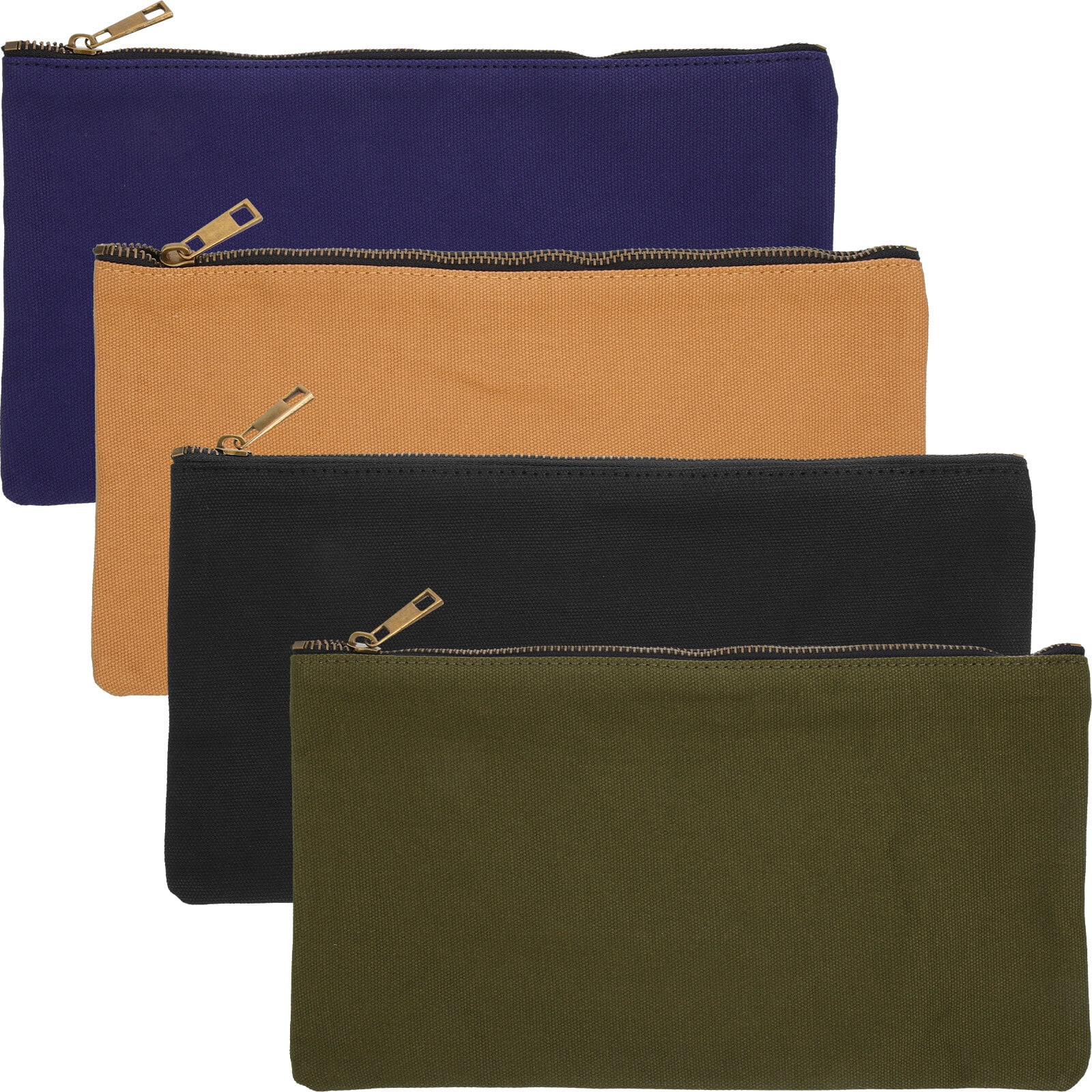 Homoyoyo Canvas Stifttaschen 4er Set - Reißverschluss Aufbewahrung Für Stifte & Kosmetik