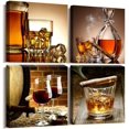 thumbnail image 1 of Canvas wall Art For Kitchen Dining Room Wall Decor Still Life Wine Glass Wall Paintings Ready To Hang For Home Decor Pub Restaurant Mural Framed Pictures Posters Prints Artwork 16" X 16"4 Piece, 1 of 6