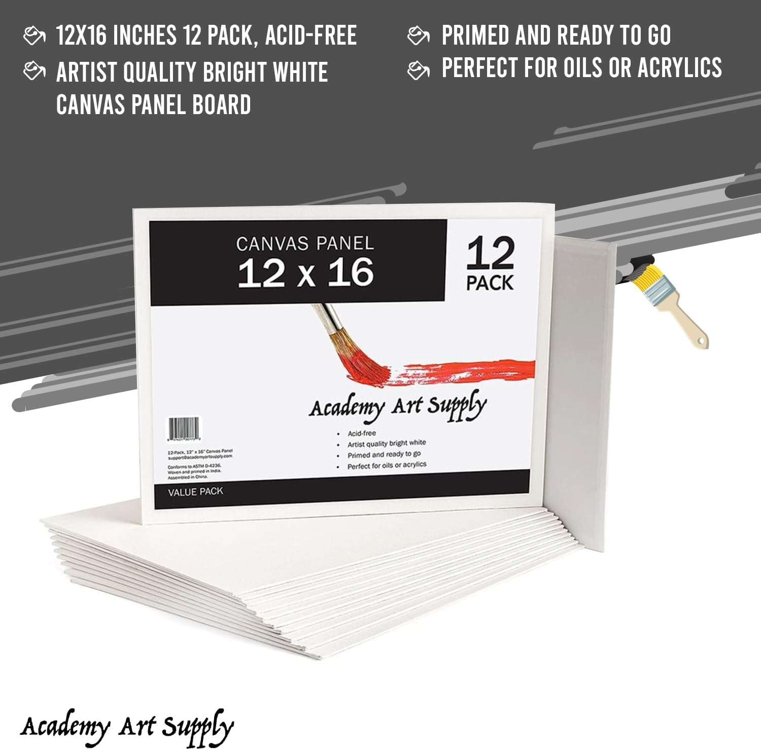 Canvases Panels 12 x 16 inch 100 Cotton Artist Blank Canvas Board