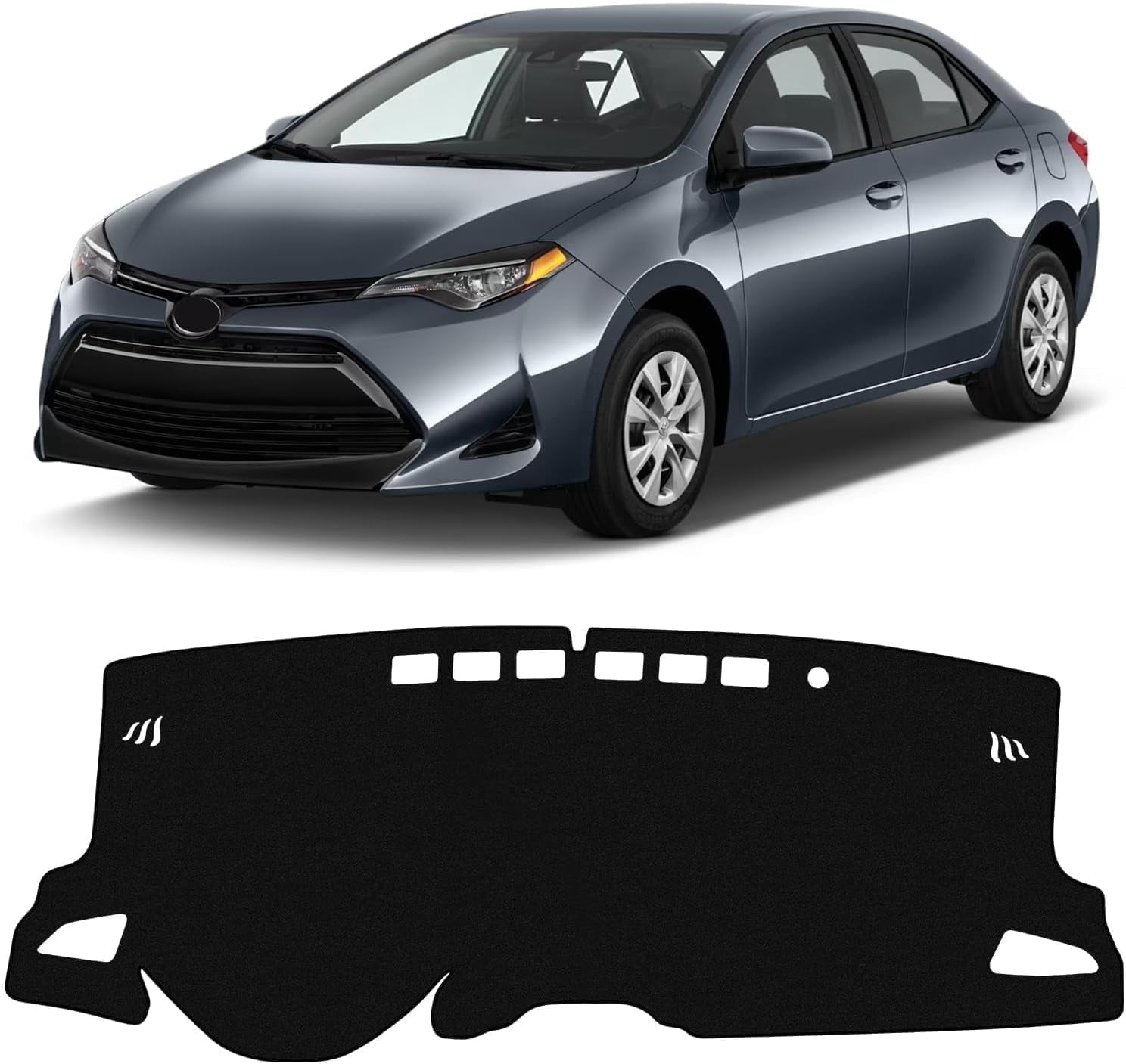 Canvcle Car Dash Cover for 2019-2025 Toyota Corolla Sedan(L LE SE XLE XSE), Hatchback(SE XSE) Left Hand Driving Non-Slip Polyester Interior Accessories for Corolla No Glare Black