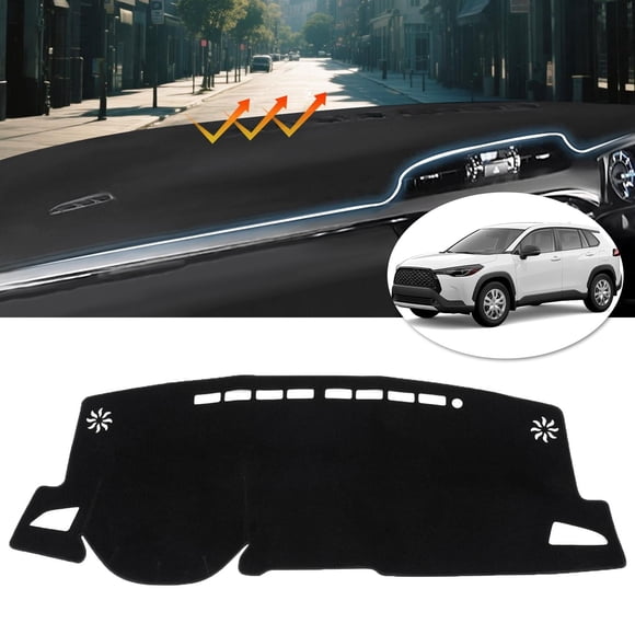 Canvcle Car Dash Cover for Toyota Corolla Cross Hybrid 2022-2024 2025 (NOT fit Toyota Corolla) Non-Slip Center Console Interior Accessories Custom Fit Sunshade No Glare Black