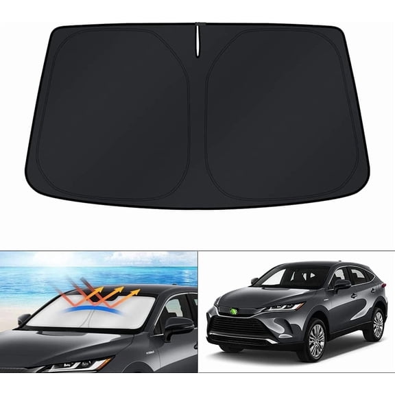 Canvcle Car Windshield Sun Shade for 2021-2024 Toyota Venza Accessories Sunshade Window Sunshade Visor Protector Foldable Blocks UV Rays Keep Your Car Cool