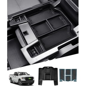 Canvcle Center Console Organizer for 2019-2025 Dodge RAM 1500 2500 3500 Accessories Armrest Storage Box Secondary Insert Tray with 2 Color Mats (Full Console w/Bucket Seats ONLY)