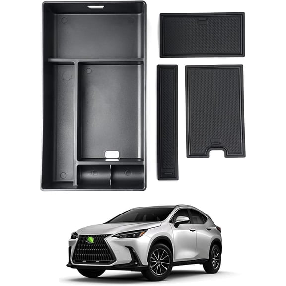 Canvcle Center Console Organizer for 2022-2025 Lexus NX NX 250/NX 350/NX 350h 450h+ Accessories Armrest Storage Box Secondary Insert Tray with Anti-Slip Mat