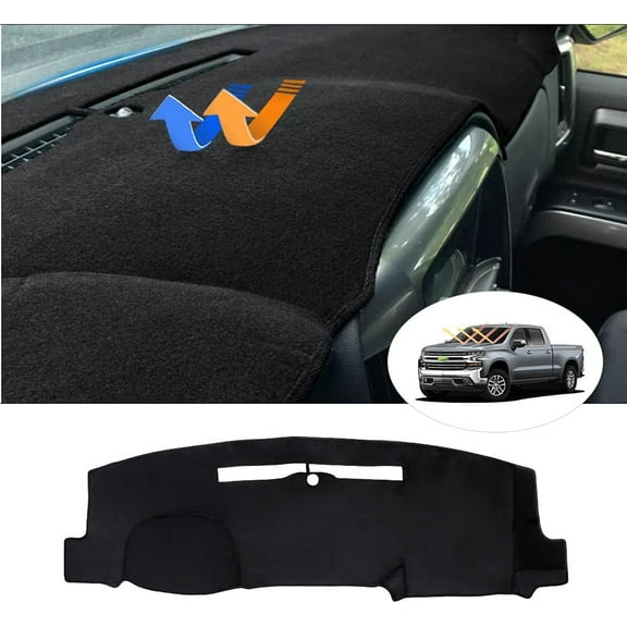 Canvcle Compatible Dash Cover for 2014-2018 Chevy Chevrolet Silverado/GMC Sierra 1500, 2015-2019 Chevy Silverado/GMC Sierra 2500HD 3500HD Dashboard Cover Mat Non-Slip