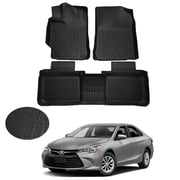Canvcle Custom Fit for Floor Mats Toyota Camry 2015 2016 2017 Accessories All Weather Floor Liners Front & 2nd Row TPE Waterproof Fit for Hybrid and Non-Hybrid 