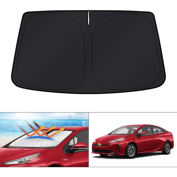 Canvcle Custom Fit Windshield Sun Shade for 2016-2022 Toyota Prius Hatchback (NOT for Prius C or Prius V) Window Shade Foldable Sun Visor Protector Blocks UV Rays