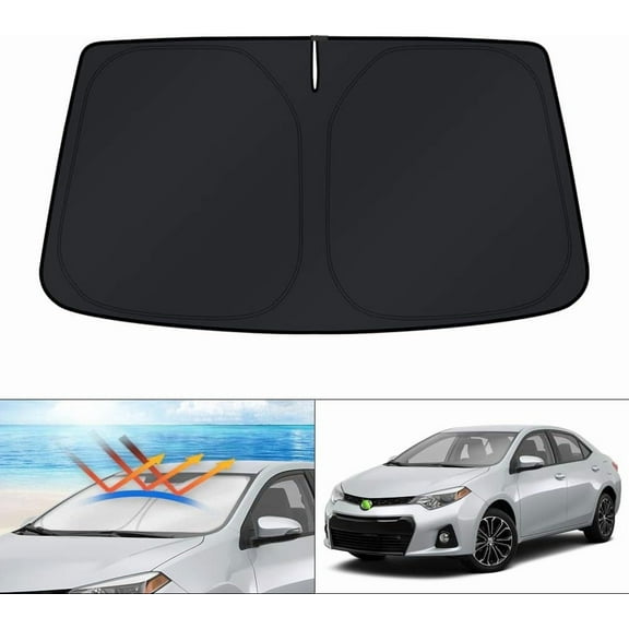 Canvcle Custom Fit Windshield Sun Shade for Toyota Corolla 2014 2015 2016 2017 2018 2019 Window Shade Foldable Sun Visor Protector Blocks UV Rays