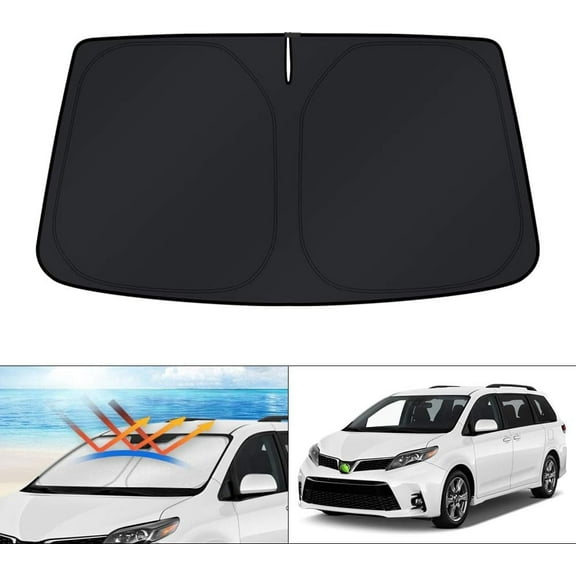 Canvcle Custom Fit Windshield Sun Shade for Toyota Sienna 2011-2020 Sunshade Foldable Sun Visor Protector Blocks UV Rays Keep Your Car Cooler