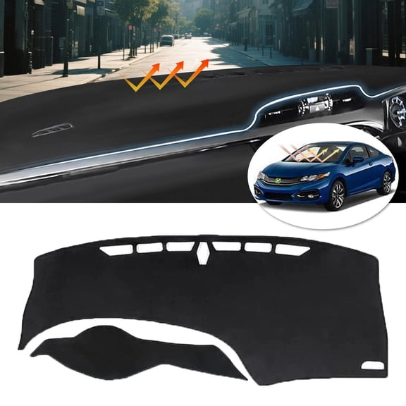Canvcle Custom Fit for Dashboard Cover Honda Civic 2012-2015 Dash Board Cover Mat Non-Slip Pad Carpet Sunshield Protector