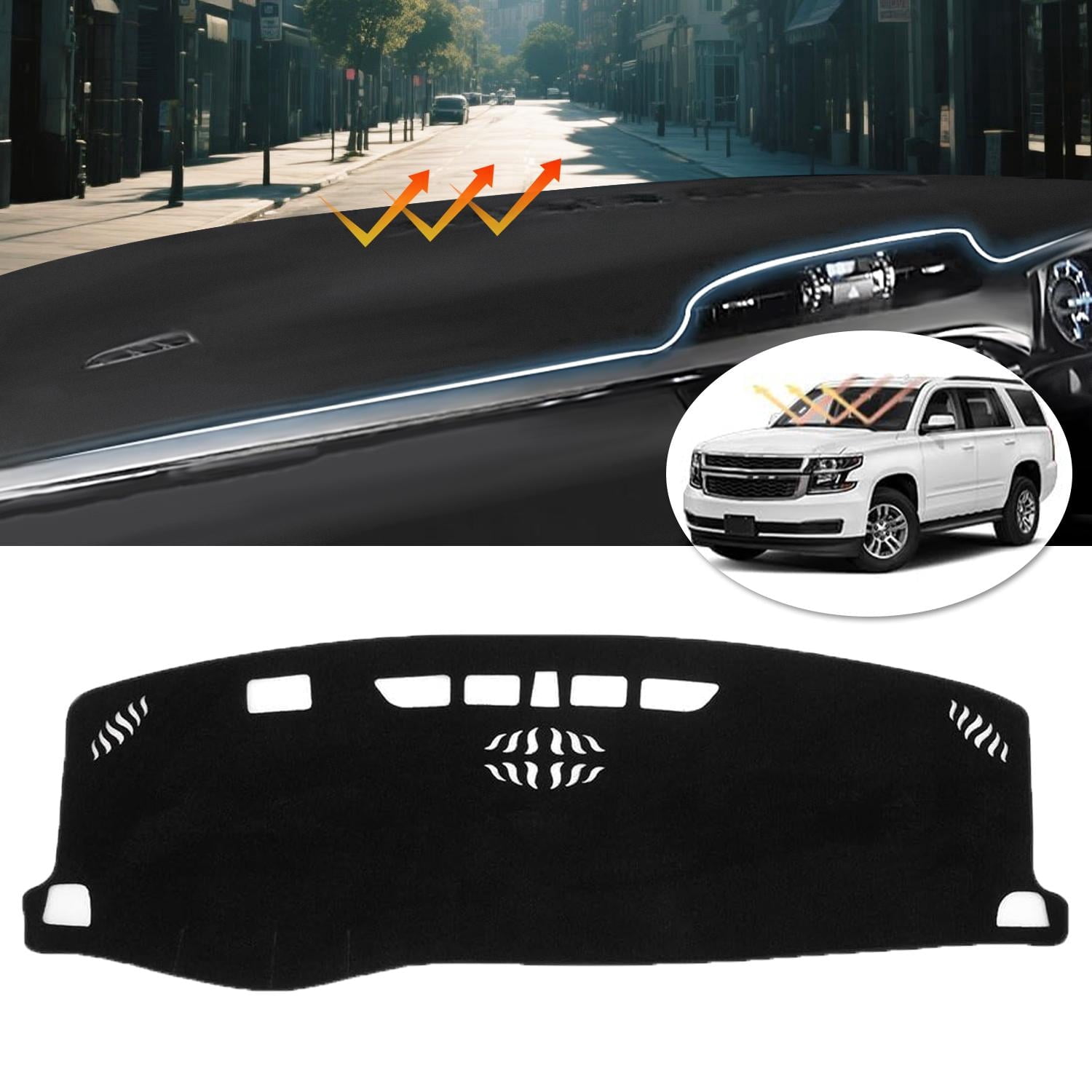 Canvcle Dash Cover Compatible with Chevrolet/Chevy Blazer 2019-2024 2025 Accessories Dashboard Cover Mat Non-Slip Carpet Sunshield Glare UV Rays Protector