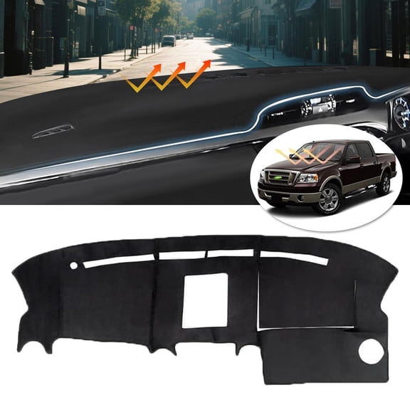 Canvcle Dash Cover for Ford F150 2004 2005 2006 2007 2008 Dashboard Cover Mat Suede Non-Slip Pad Carpet Sunshield Protector