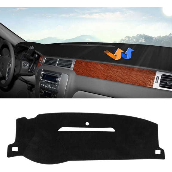 Canvcle Dashboard Cover Mat for 2007-2013 Chevy Silverado Sierra,2007-2014 Chevy Tahoe Suburban Denali Avalanche&GMC Yukon/XL Without Dash Speaker Velvet Dash Cover
