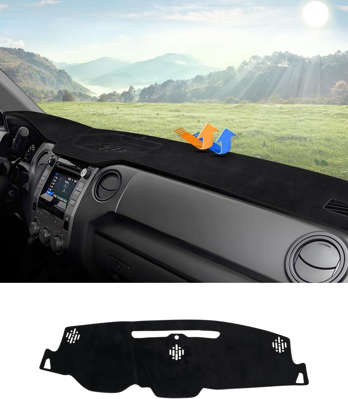Canvcle Dashboard Cover Mat for 2015-2020 Chevy Chevrolet Tahoe/Suburban/GMC Yukon Accessories Dash Cover Flannel Dash Mat Sunshade Glare UV Rays Protector