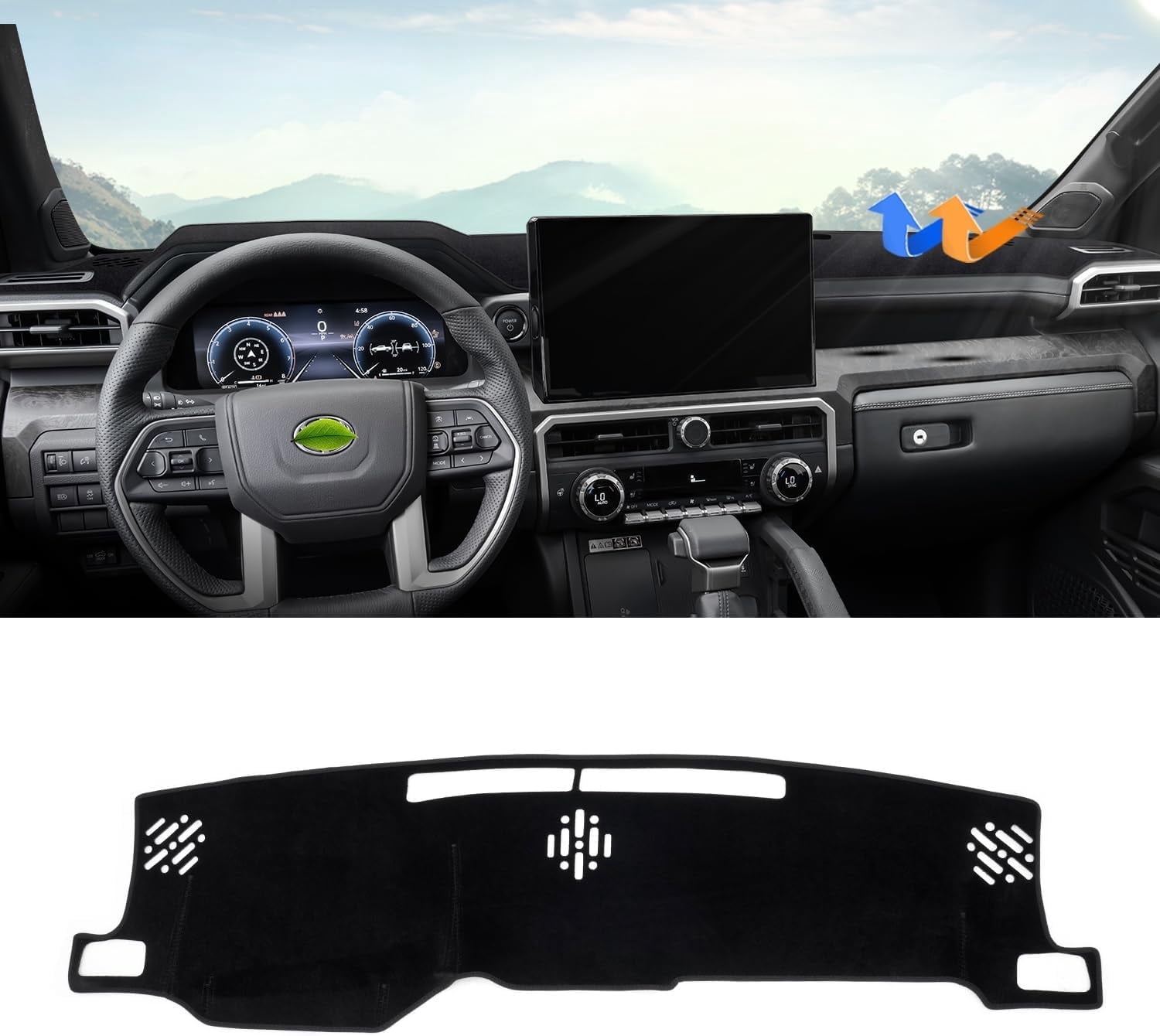 Canvcle Dashboard Cover Mat for 2024 2025 Toyota Tacoma Accessories Dash Cover Upgrade Velvet Dash Mat UV Rays Protector