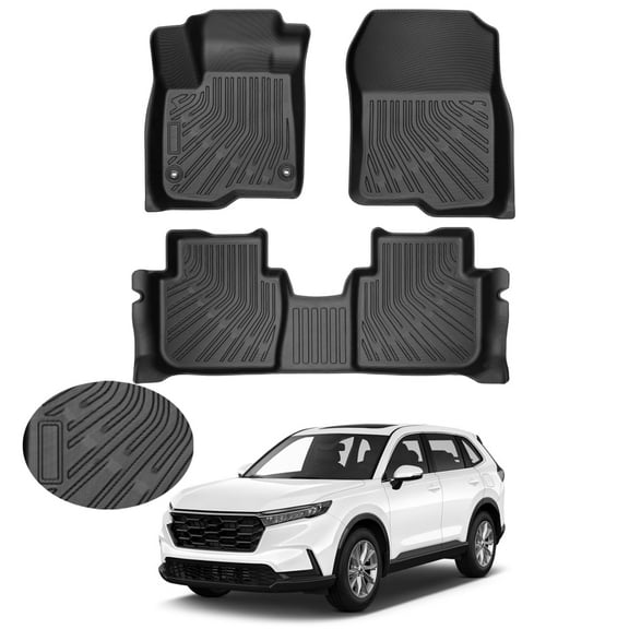 Canvcle Floor Mats Custom Fit for Honda CR-V CRV 2023 2024 2025 Accessories All Weather Floor Liner Front & 2nd Row Car Carpet Protection TPE Odorless