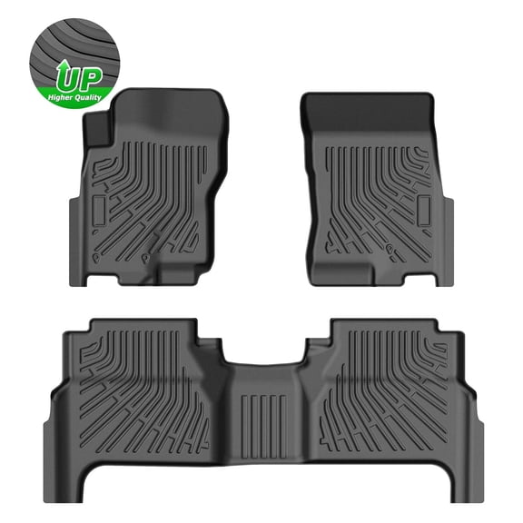 Canvcle Floor Mats for Nissan Frontier 2009-2021 All Weather Protection Custom Full Set Liners Include 1st and 2nd Row Front & Rear Black Car Liners TPE