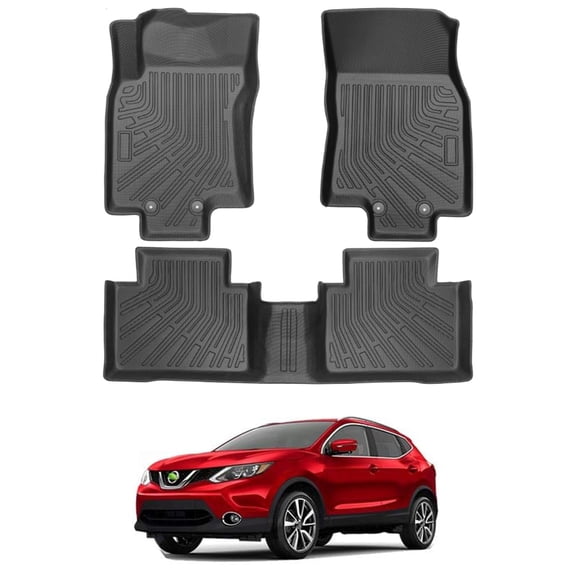 Canvcle Floor Mats for Nissan Rogue 2014-2020, All Weather Floor Mats Accessories TPE Floor Liners High Edge (Not for Sport and Select)