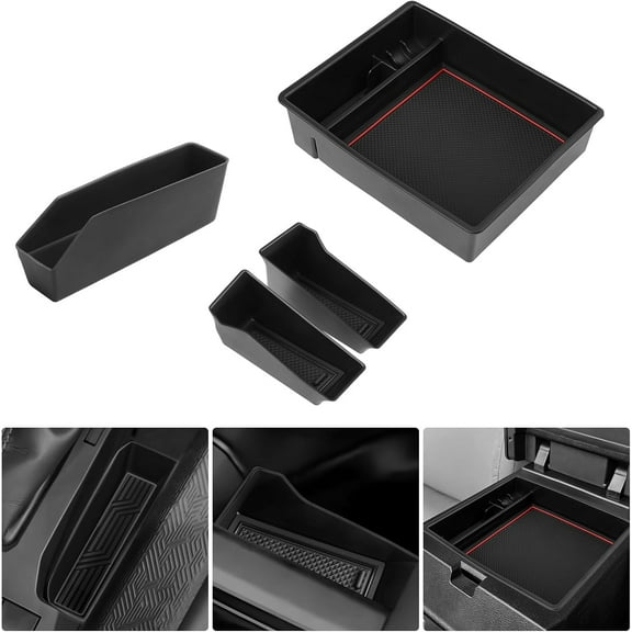 Canvcle Set of 4 Custom for 2024 2025 Toyota Tacoma Center Console Organizer Tray Front Door Side Storage Box Insert Gear Shifter Pocket Tacoma Accessories